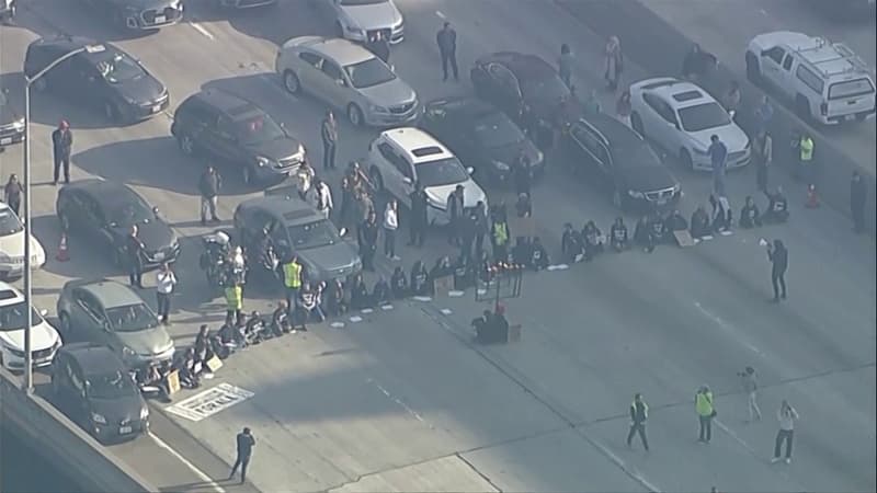 Des manifestants bloquent une autoroute à Los Angeles pour réclamer un cessez-le-feu à Gaza