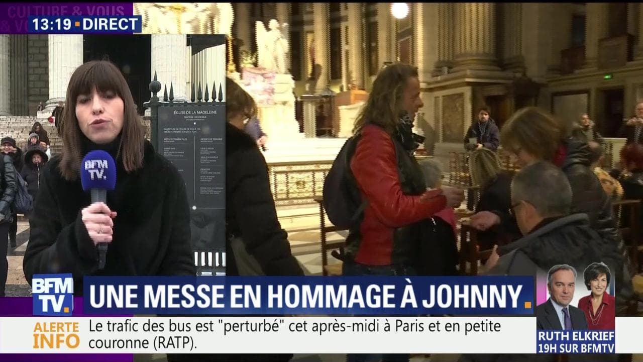 Une messe en hommage à Johnny Hallyday à l'église de la Madeleine