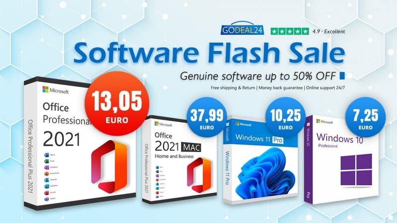 Windows 10 Pro pour moins de 7€, Office 2021 à moins de 14€... Profitez des offres Godeal24