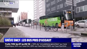 Grève SNCF: les bus pris d'assaut par les voyageurs