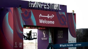 L'entrée du Fan Festival de la FIFA à Doha pour la Coupe du monde 2022