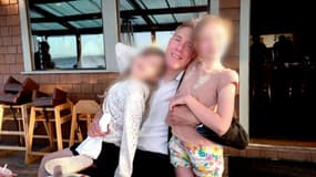 Arnaud Paris et ses filles, dont il dénonce l'enlèvement par leur mère, en France en 2024.