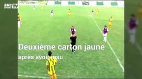 Il reçoit deux cartons jaune moins de 10 secondes après son entrée en jeu