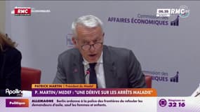 Arrêts maladie : le président du Medef dénonce "une dérive" dans le privé