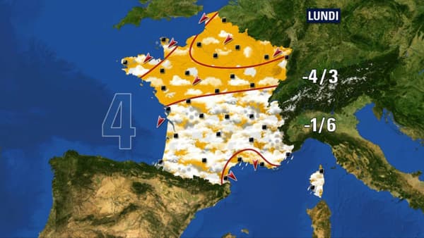 Le temps lundi. Le temps lundi.