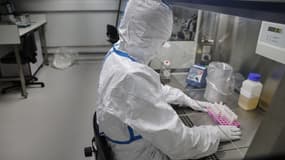 Un chercheur dans un laboratoire de l'institut Pasteur, le 28 janvier dernier à Paris. (Photo d'illustration) - THOMAS SAMSON / AFP