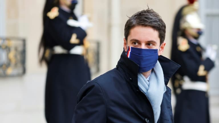 Le porte-parole du gouvernement Gabriel Attal le 6 janvier 2021 à Paris
