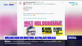 Présidentielle: Jean-Luc Mélenchon en meeting en hologramme à Nice