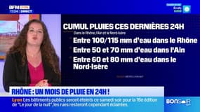 Rhône: un mois de pluie est tombé en l'espace de 24 heures