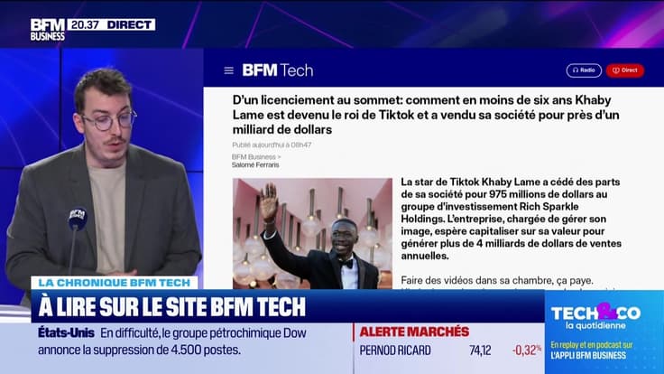 À lire sur le site Tech&Co : D'un licenciement au sommet : comment en moins de six ans Khaby Lame est devenu le roi de TikTok et a vendu sa société pour près d'un milliard de dollars, par Sylvain Trinel - 29/01