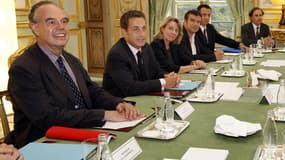 Le ministre de la Culture Frédéric Mitterrand aux côtés du président de la République Nicolas Sarkozy à l'Élysée (Paris), le 9 septembre 2009.