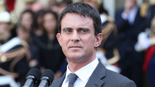 Manuel Valls lors de sa prise de fonction à Matignon, le 1er avril 2014.