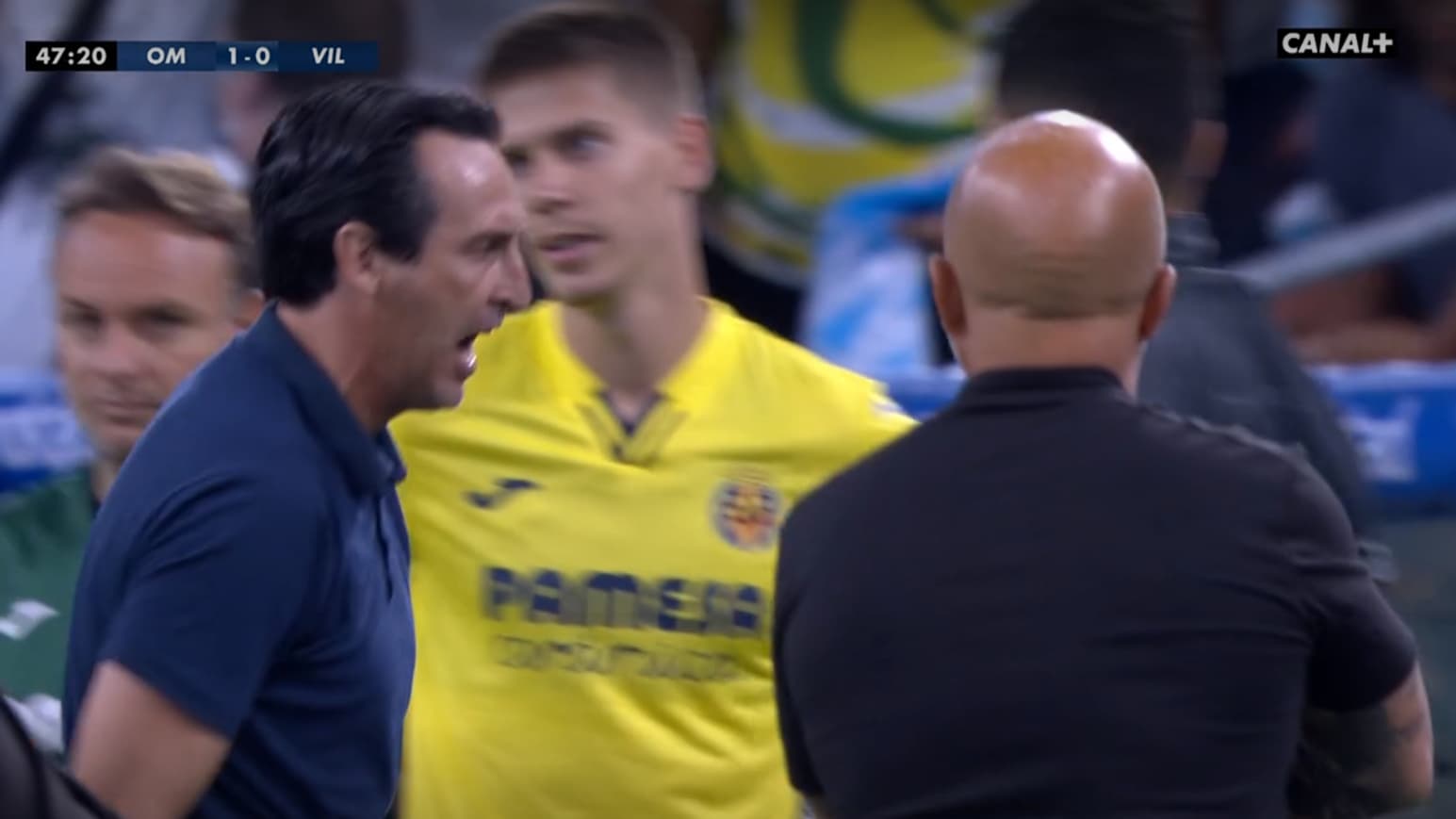 Unai Emery et Jorge Sampaoli lors du match amical OM-Villarreal Unai Emery et Jorge Sampaoli lors du match amical OM-Villarreal