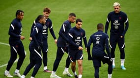Les Bleus à l'entraînement avant le match contre l'Afrique du Sud, le 28 mars 2022