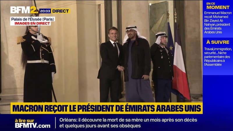 Emmanuel Macron reçoit le président des Émirats Arabes Unis