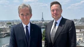 Bernard Arnault et Elon Musk se sont rencontrés ce vendredi à Paris, comme le montre cette photo postée en story sur le compte Instagram d'Antoine Arnault.