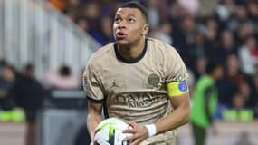 Kylian Mbappé, auteur d'un triplé face à Montpellier, le 17 mars 2024.