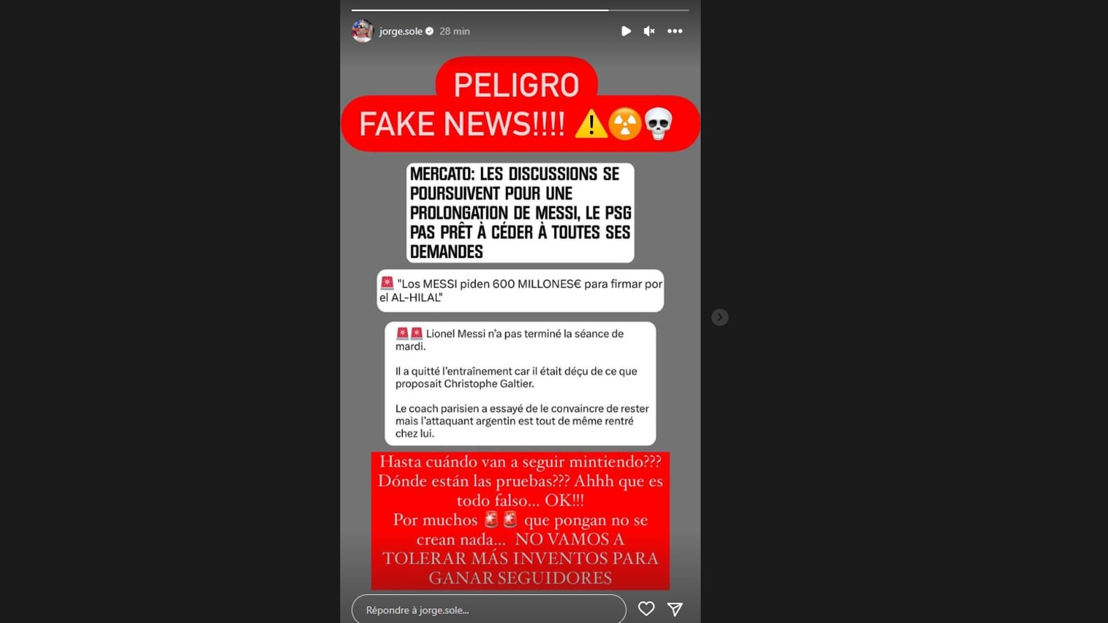 Les fakes news dénoncées par le père de Messi Les fakes news dénoncées par le père de Messi