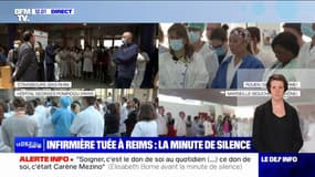 Élisabeth Borne et François Braun observent une minute de silence en mémoire de l'infirmière tuée au CHU de Reims