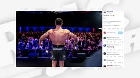 Le dos du combattant de MMA français Baki