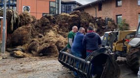 Du fumier déposé par des agriculteurs à Toulouse