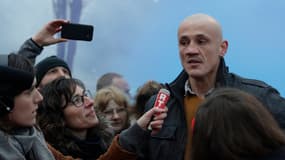 L'ancien boxeur Christophe Dettinger, lors d'une manifestation des gilets jaunes à Fleury-Mérogis, le 20 février 2019.