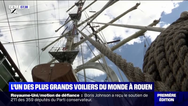 L'un des plus grands voiliers du monde a amarré à Rouen pour une semaine, un an avant l'armada