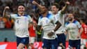 Marcus Rashford célèbre un but avec l'Angleterre contre le pays de Galles au Mondial 2022