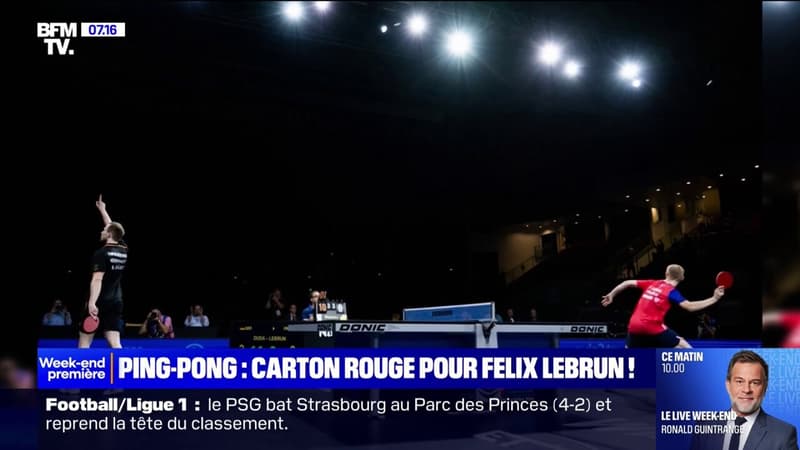 Championnat d'Europe de tennis de table: Félix Lebrun écope d'un carton rouge en quarts de finale en simple