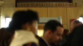 L'entrée de la salle numéro 3 de la cour d'assises spéciale de Paris, le mercredi 26 janvier 2025.