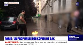 Paris: un professeur brûle des copies du bac devant son lycée pour dénoncer la réforme du lycée professionnel
