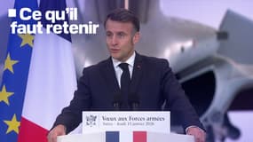 Emmanuel Macron lors de ses vœux aux armées le 15 janvier 2026 à Istres. 