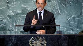 Nicolas Sarkozy a proposé mercredi que l'Onu accorde à la Palestine le statut d'Etat observateur, comme celui du Vatican, en attendant un accord définitif sur le futur Etat palestinien, qu'il juge possible d'ici un an. /Photo prise le 21 septembre 2011/RE