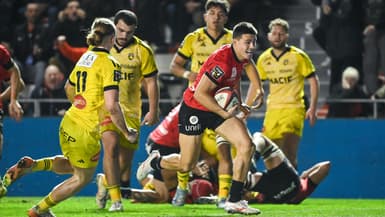 Gaël Dréan inscrit un essai face à La Rochelle, le 26 janvier 2025