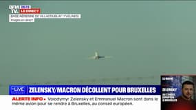 Emmanuel Macron et Volodymyr Zelensky décollent en direction de Bruxelles depuis l'aéroport de Velizy-Villacoublay
