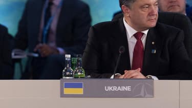 Le président ukrainien Petro Porochenko, ce jeudi soir au Celtic Manor Hotel de Newport, lors du sommet de l'Otan.