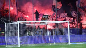 Des supporteurs de l'OM à Clermont, le 2 mars 2024