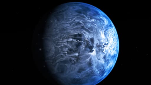 La couleur bleu azur de la planète ne vient pas de la réflexion d'un océan tropical, mais de l'atmosphère chargée de particules de silicate.