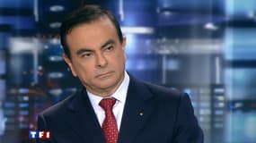 Le PDG de Renault, Carlos Ghosn, dans le 20h de TF1 lundi 14 mars.
