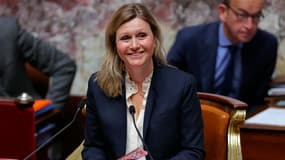 La présidente de l'Assemblée nationale Yaël Braun-Pivet au perchoir le 8 avril 2025 
