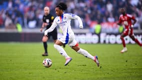 Malick Fofana lors du match OL-Brest (2-1, L1), le 2 mars 2025