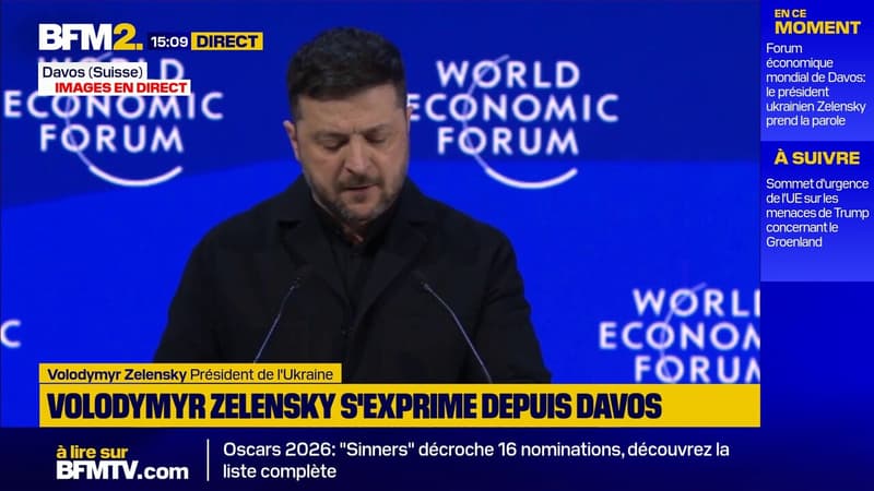 "Maduro est aujourd'hui jugé à New York, Poutine lui n'est pas jugé" déplore le président ukrainien Volodymyr Zelensky au Forum de Davos