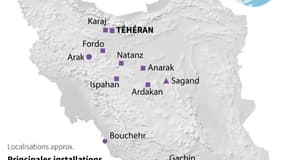Les installations nucléaires en Iran. 