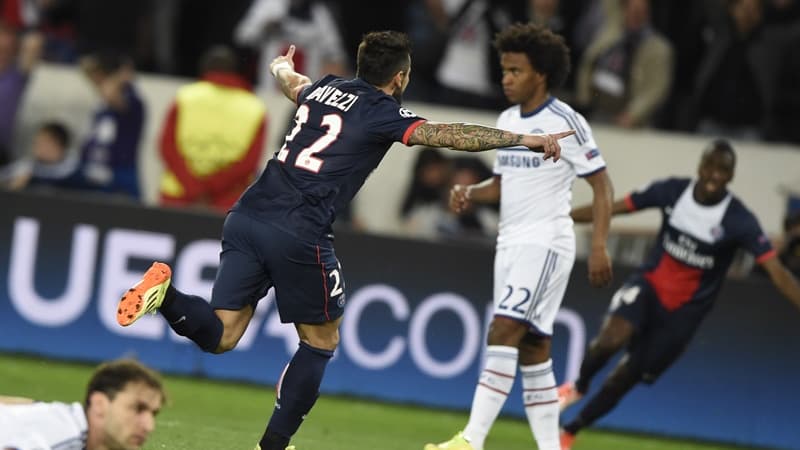 Ezequiel Lavezzi, premier buteur du PSG contre Chelsea