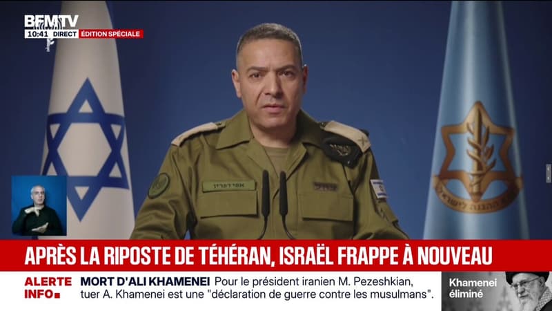 Mort d'Ali Khamenei: "Nous avons réussi à détruire Ali Khamenei qui était à la tête du régime terroriste iranien", déclare Effie Defrin, porte-parole de l'armée israélienne