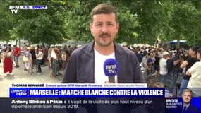 "Nous luttons chacun de notre côté pour obtenir la justice pour nos proches" indique Karima Meziene, membre du "Collectif des Familles" à Marseille pendant la marche blanche contre la violence dans les quartiers