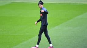 Huko Ekitike à l'entraînement du PSG en janvier 2023