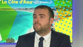 Sébastien Olharan, maire de Breil-sur-Roya (Alpes-Maritimes) sur le plateau de BFM Nice Côte d'Azur, le 2 octobre 2023. 