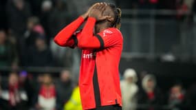 Kamaldeen Sulemana lors du match Rennes-Shakhtar, le 23 février 2023