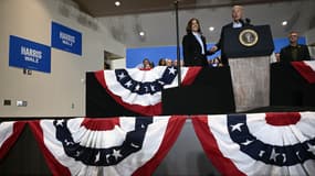Kamala Harris et Joe Biden lors d'un meeting à Pittsburgh, en Pennsylvanie, le lundi 2 septembre 2024
